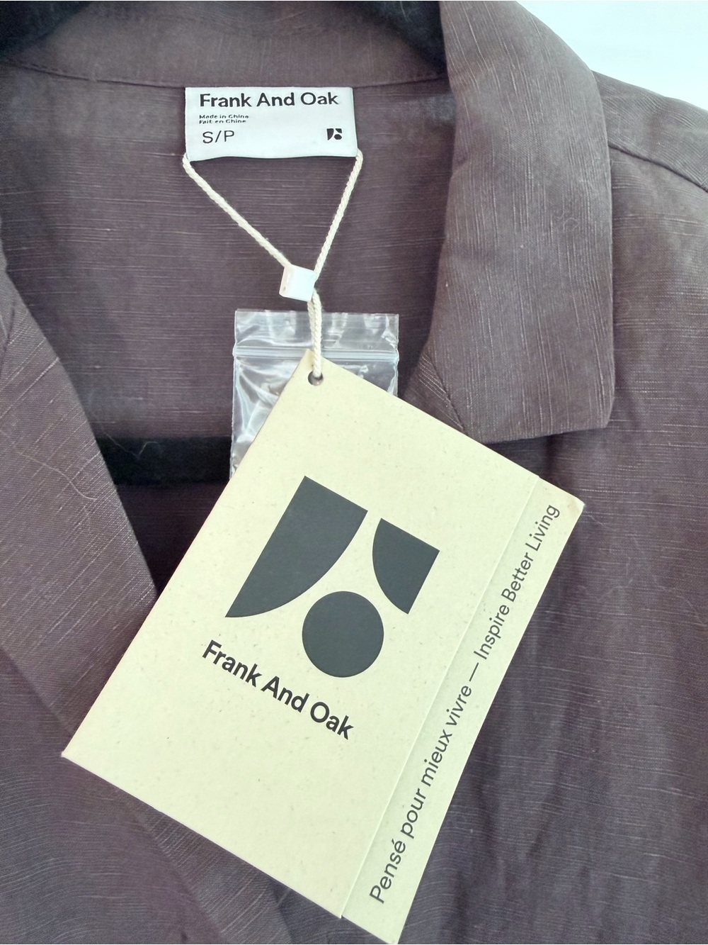 Frank and Oak camp collar relaxer brown shirt - Picture 5 of 6